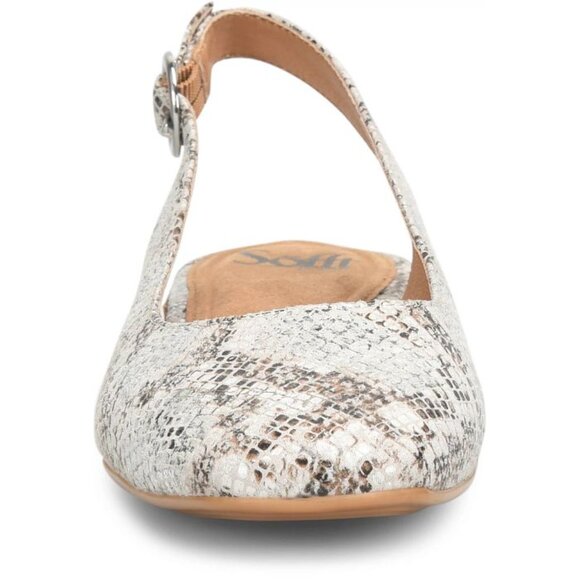 NEW SOFFT Leather Endora Comfort Slingback Ballet Flats silver snake print 462tn - Picture 7 of 8